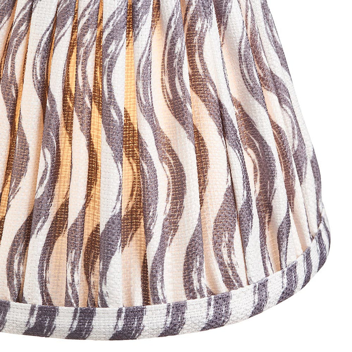 Santiago And Ripple 16cm Pearl Grey Shade Table Lamp In Brushed Aged Brass