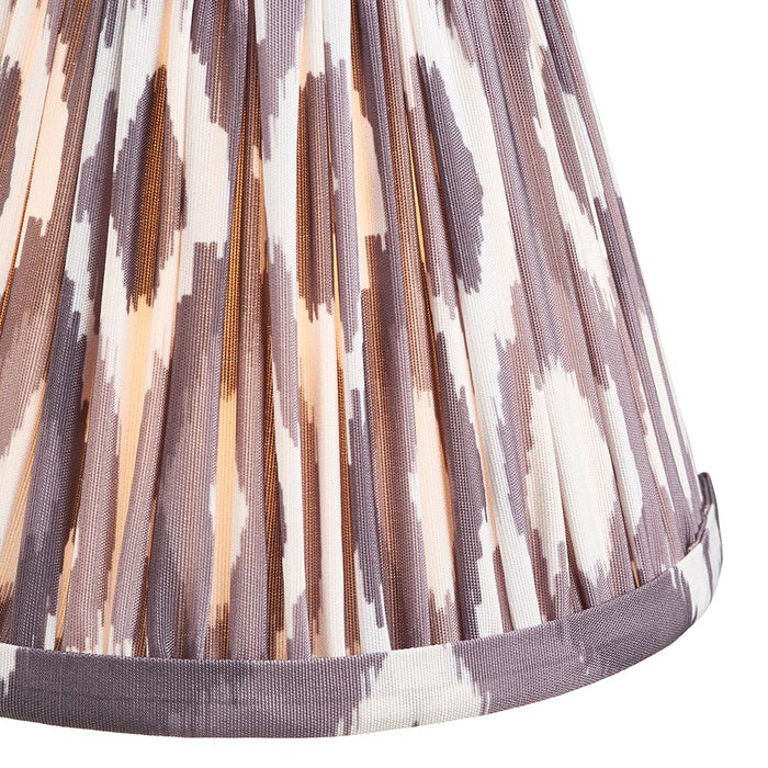 Santiago And Ikat 16cm Pearl Grey Shade Table Lamp In Brushed Aged Brass