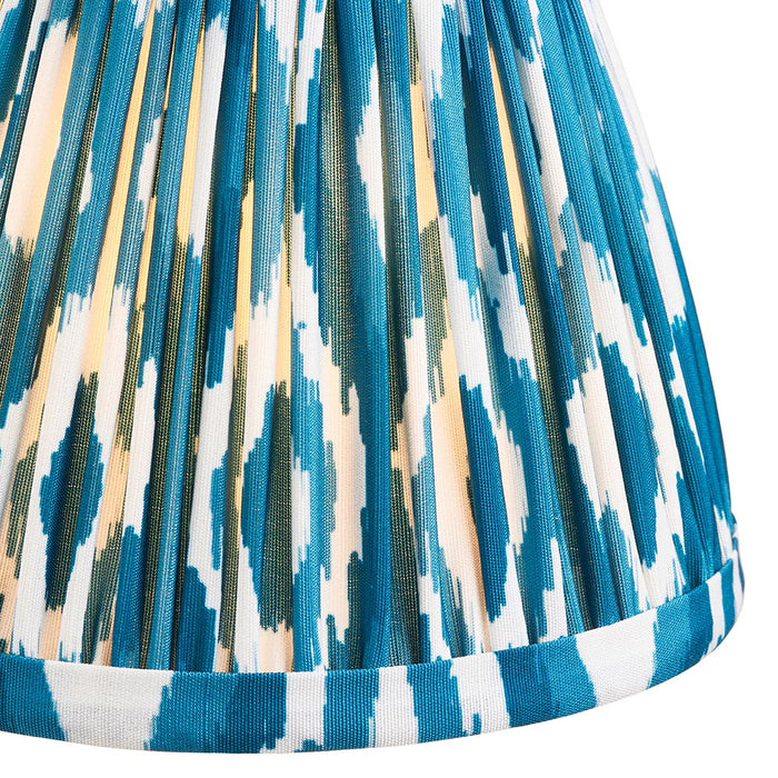 Santiago And Ikat 16cm Marlin Blue Shade Table Lamp In Brushed Aged Brass