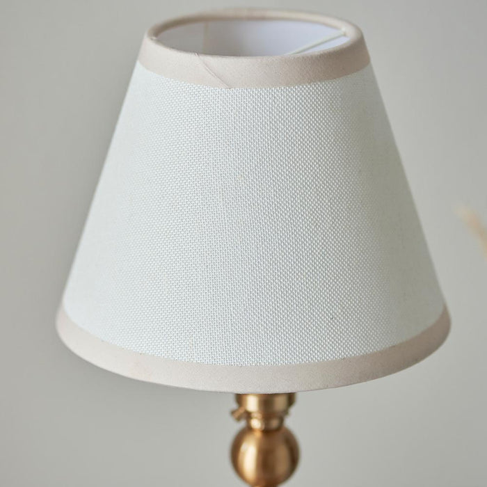 Santiago And Ivy 16cm Vintage White Shade Table Lamp In Brushed Aged Brass
