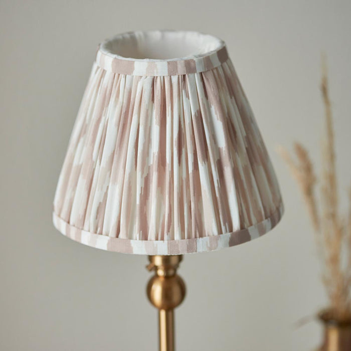 Santiago And Ikat 16cm Neutral Shade Table Lamp In Brushed Aged Brass