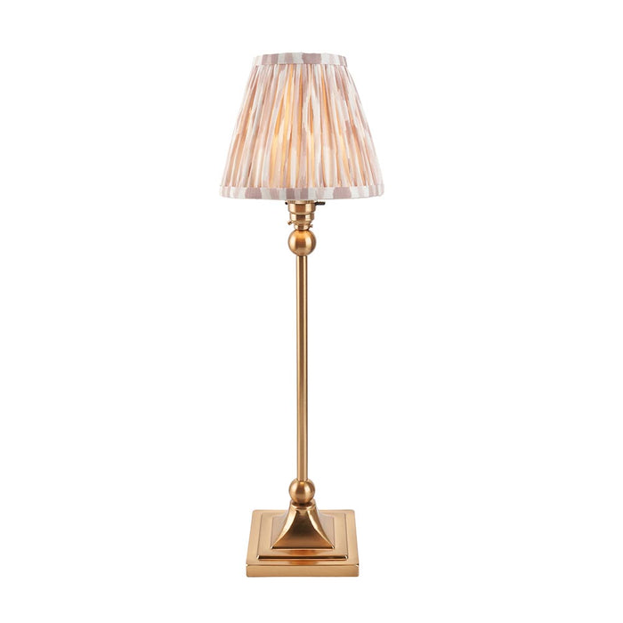 Santiago And Ikat 16cm Neutral Shade Table Lamp In Brushed Aged Brass