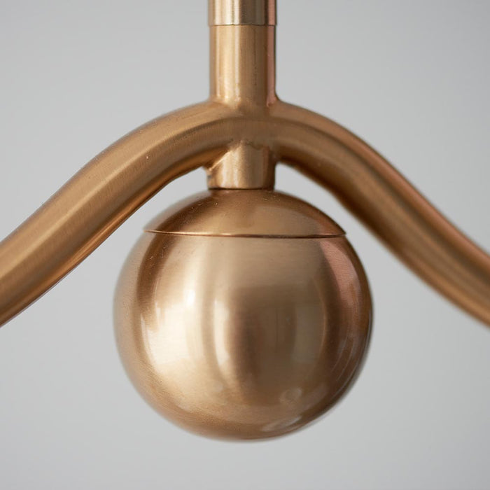Santiago And Leaf 4 Lights 16cm Pearl Grey Shade Ceiling Pendant Light In Brushed Aged Brass