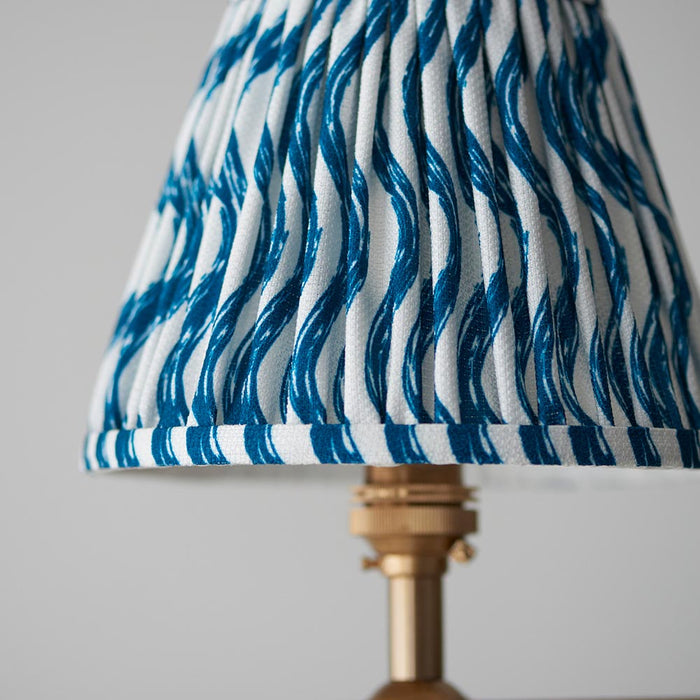 Santiago And Ripple 4 Lights 16cm Marlin Blue Shade Ceiling Pendant Light In Brushed Aged Brass