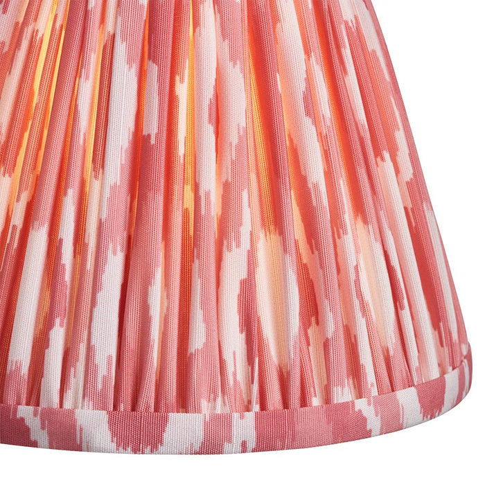 Santiago And Ikat 4 Lights 16cm Coral Pink Shade Ceiling Pendant Light In Brushed Aged Brass