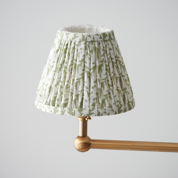 Santiago And Leaf 4 Lights 16cm Herb Garden Green Shade Ceiling Pendant Light In Brushed Aged Brass
