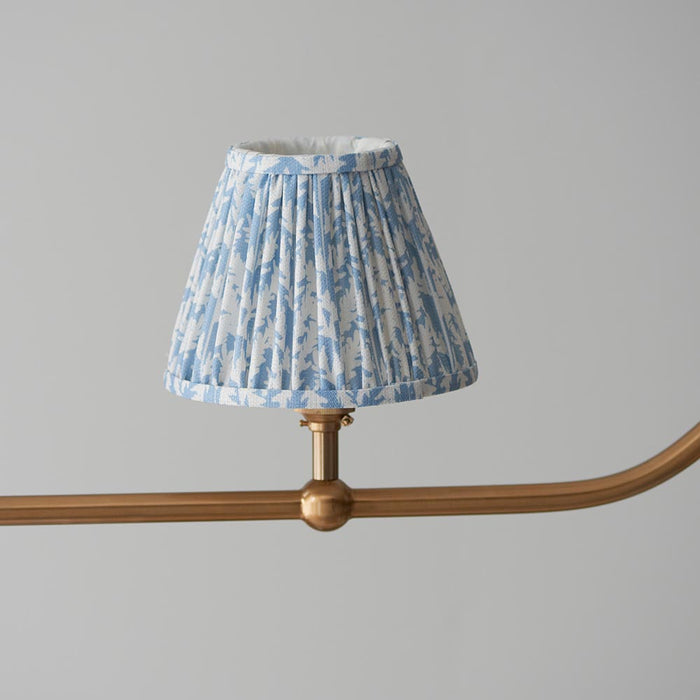 Santiago And Leaf 4 Lights 16cm Shell Bay Blue Shade Ceiling Pendant Light In Brushed Aged Brass