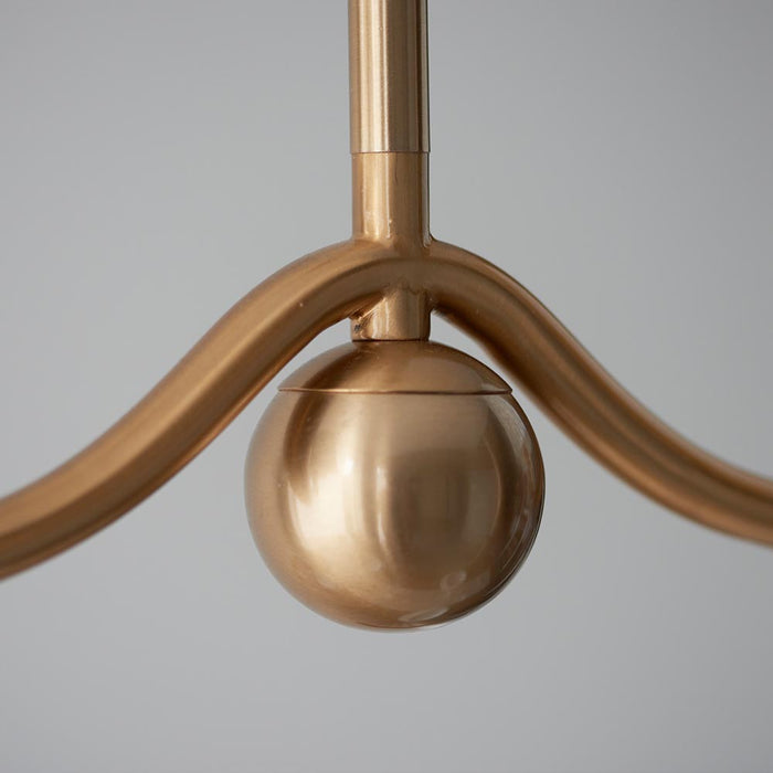 Santiago And Leaf 4 Lights 16cm Shell Bay Blue Shade Ceiling Pendant Light In Brushed Aged Brass