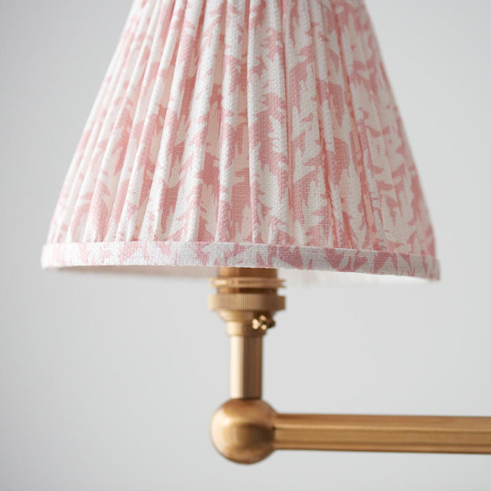 Santiago And Leaf 4 Lights 16cm Peachy Keen Shade Ceiling Pendant Light In Brushed Aged Brass