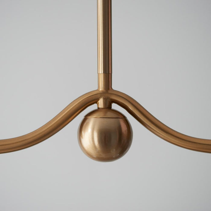 Santiago And Leaf 4 Lights 16cm Peachy Keen Shade Ceiling Pendant Light In Brushed Aged Brass
