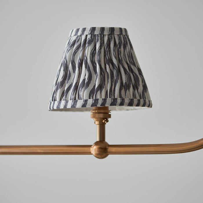 Santiago And Ripple 4 Lights 16cm Pearl Grey Shade Ceiling Pendant Light In Brushed Aged Brass
