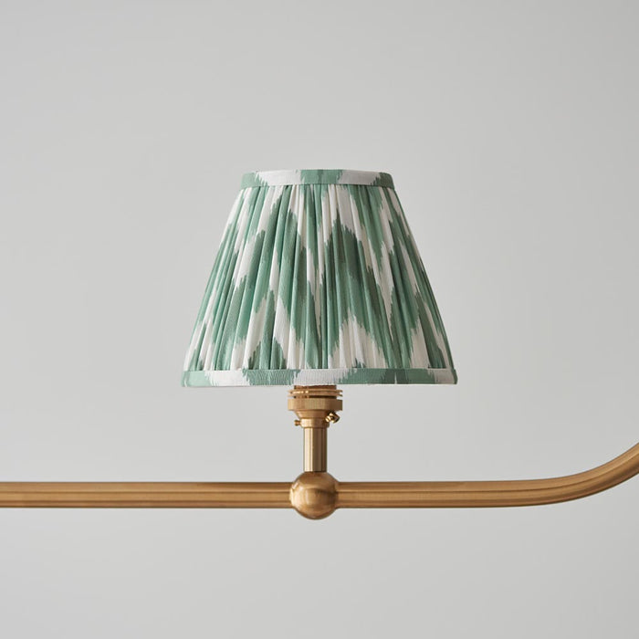 Santiago And Zigzag 4 Lights 16cm Cotswold Green Shade Ceiling Pendant Light In Brushed Aged Brass