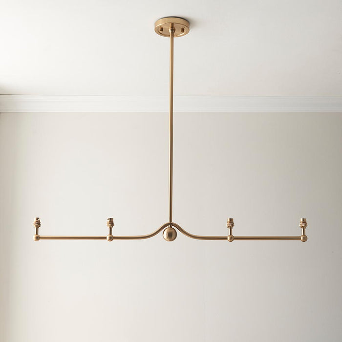 Santiago And Ikat 4 Lights 16cm Pearl Grey Shade Ceiling Pendant Light In Brushed Aged Brass