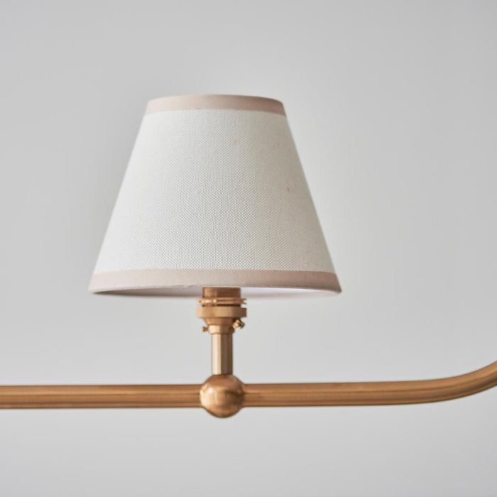 Santiago And Ivy 4 Lights 16cm Vintage White Shade Ceiling Pendant Light In Brushed Aged Brass