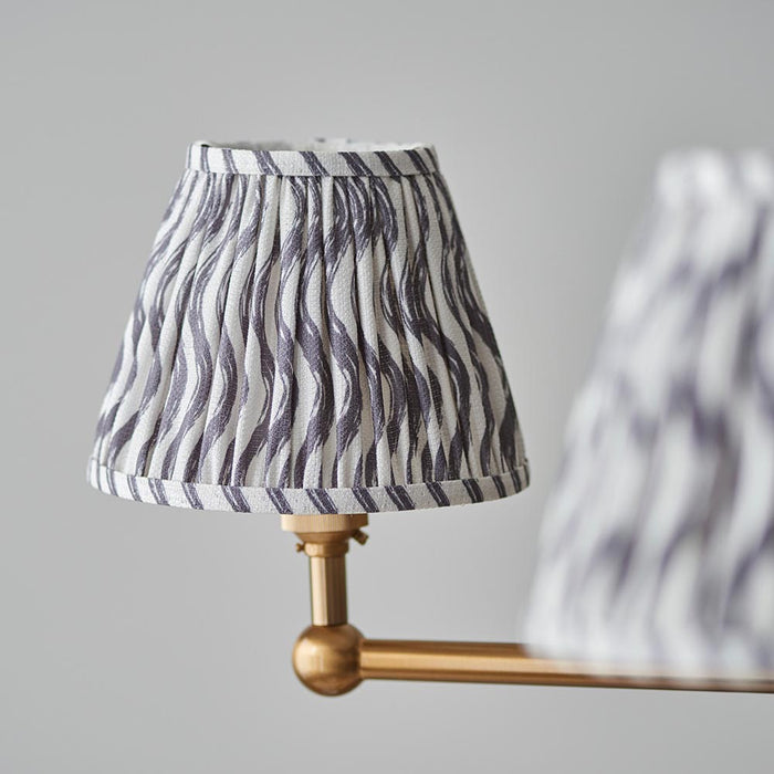 Santiago And Ripple 5 Lights 16cm Pearl Grey Shade Ceiling Pendant Light In Brushed Aged Brass