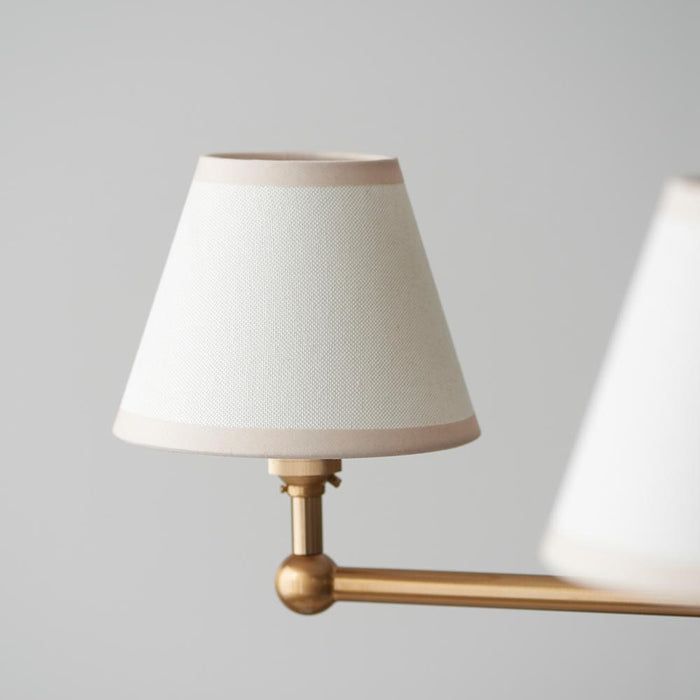 Santiago And Ivy 5 Lights 16cm Vintage White Shade Ceiling Pendant Light In Brushed Aged Brass