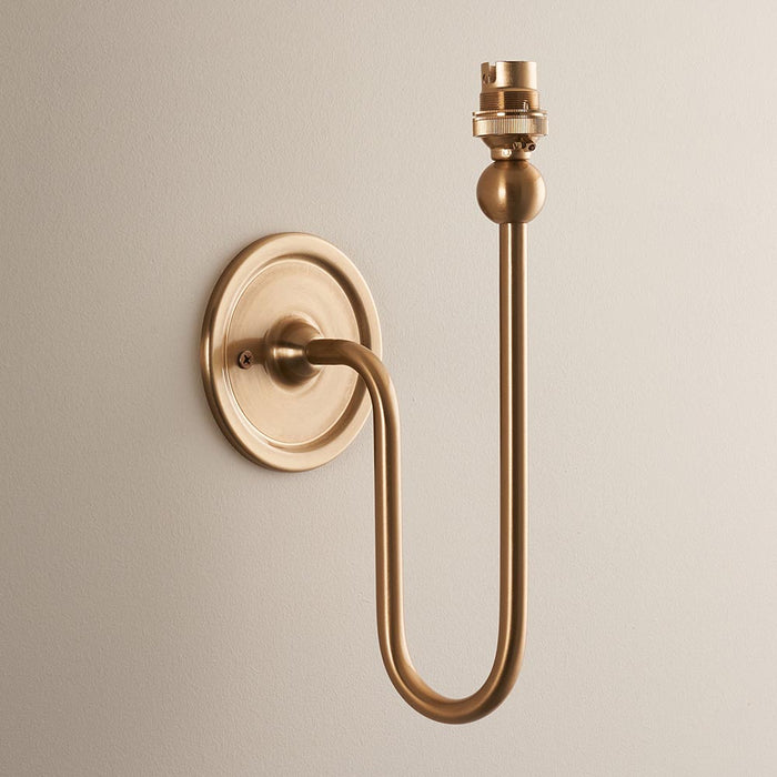 Santiago And Ripple 16cm Marlin Blue Shade Wall Light In Brushed Aged Brass