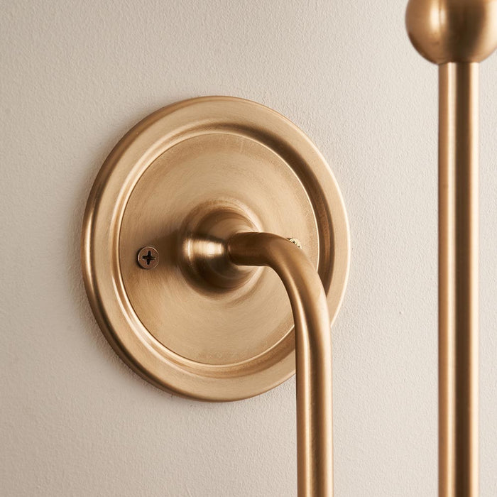 Santiago And Zigzag 16cm Pearl Grey Shade Wall Light In Brushed Aged Brass