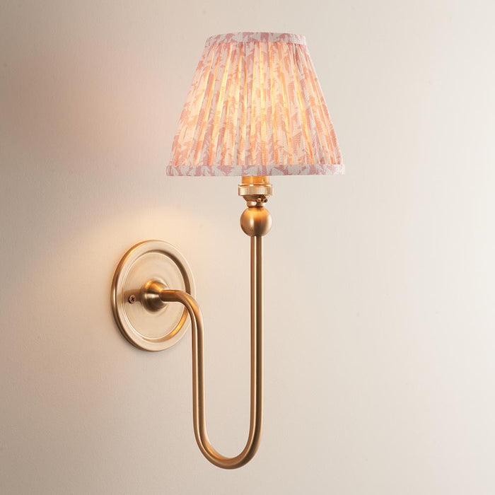 Santiago And Leaf 16cm Peachy Keen Shade Wall Light In Brushed Aged Brass