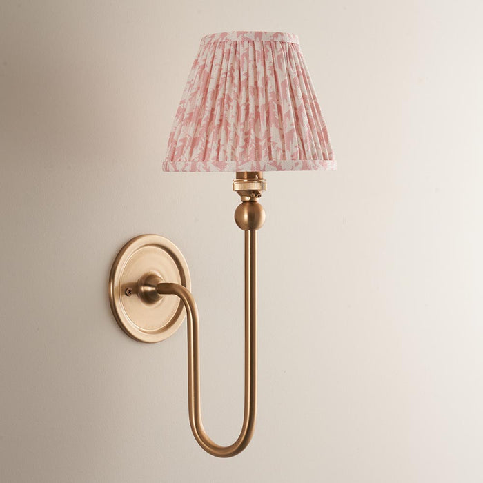 Santiago And Leaf 16cm Peachy Keen Shade Wall Light In Brushed Aged Brass