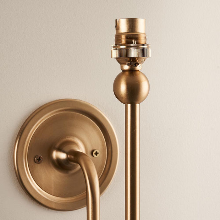 Santiago And Zigzag 16cm Apricot Orange Shade Wall Light In Brushed Aged Brass