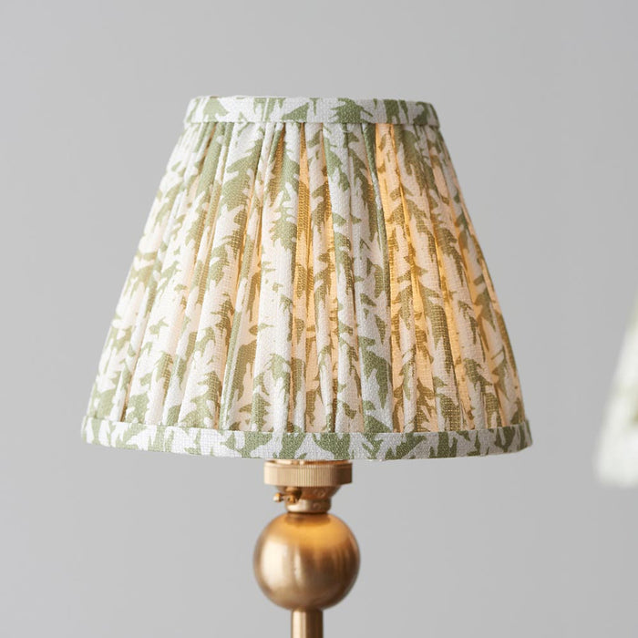 Santiago And Leaf 5 Lights 16cm Herb Garden Green Shade Curved Ceiling Pendant Light In Brushed Aged Brass