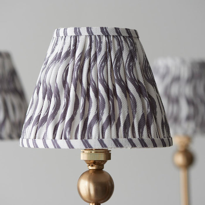 Santiago And Ripple 5 Lights 16cm Pearl Grey Shade Curved Ceiling Pendant Light In Brushed Aged Brass