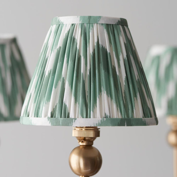 Santiago And Zigzag 5 Lights 16cm Cotswold Green Shade Curved Ceiling Pendant Light In Brushed Aged Brass