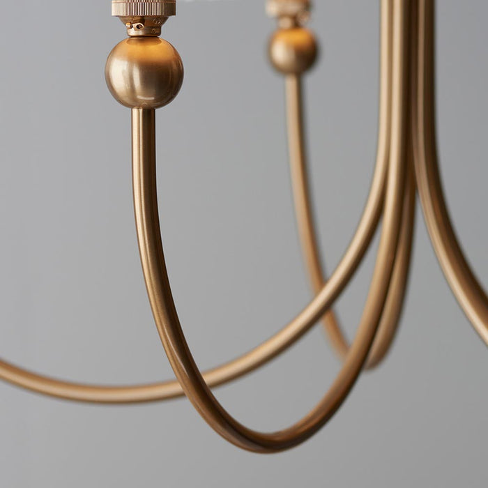 Santiago And Ikat 5 Lights 16cm Yellow And Jade Shade Curved Ceiling Pendant Light In Brushed Aged Brass