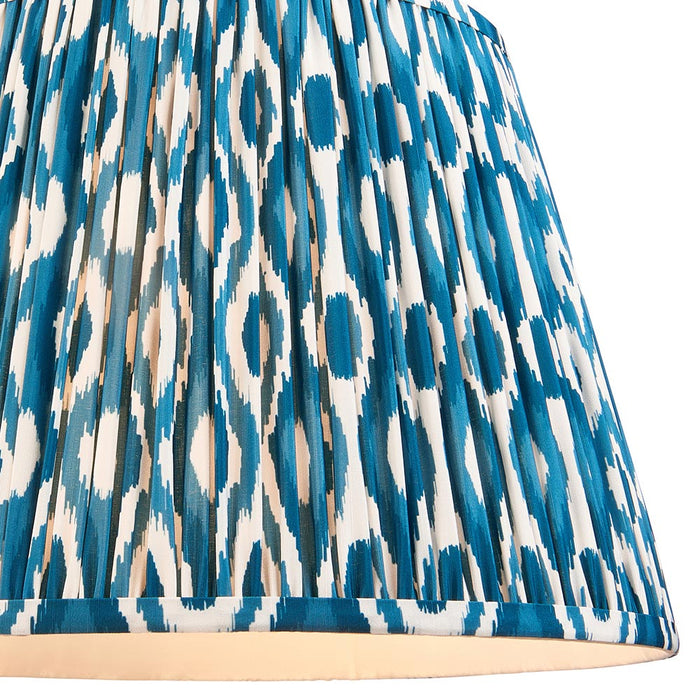 Eltham And Ikat 40cm Marlin Blue Shade Ceiling Light With Red Colour Braided Cable