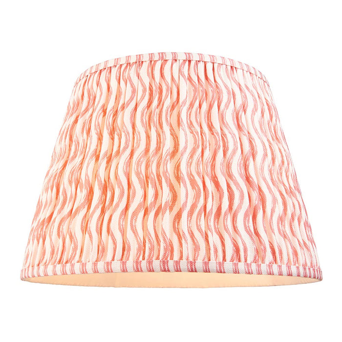 Eltham And Ripple 40cm Coral Pink Shade Ceiling Light With Green Colour Braided Cable