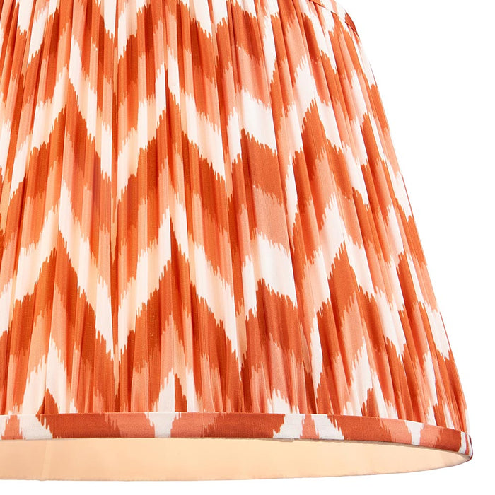 Eltham And Zigzag 40cm Apricot Orange Shade Ceiling Light With Green Colour Braided Cable
