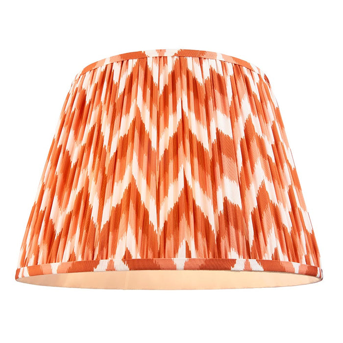 Eltham And Zigzag 40cm Apricot Orange Shade Ceiling Light With Green Colour Braided Cable