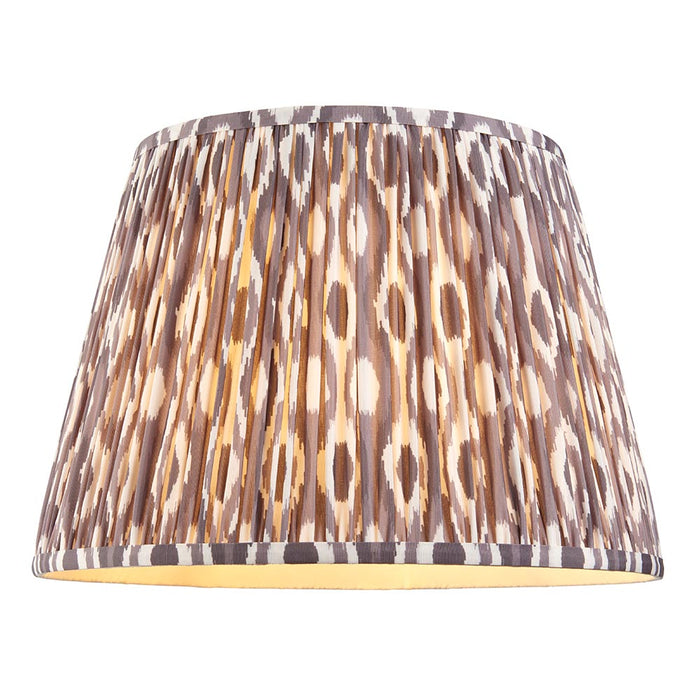 Eltham And Ikat 40cm Pearl Grey Shade Ceiling Light With Green Colour Braided Cable