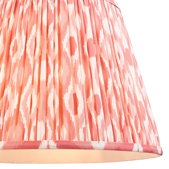 Eltham And Ikat 40cm Coral Pink Shade Ceiling Light With Blue Colour Braided Cable