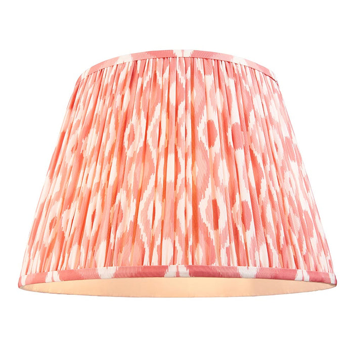 Eltham And Ikat 40cm Coral Pink Shade Ceiling Light With Blue Colour Braided Cable
