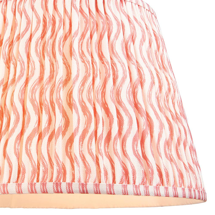 Eltham And Ripple 40cm Coral Pink Shade Ceiling Light With Blue Colour Braided Cable