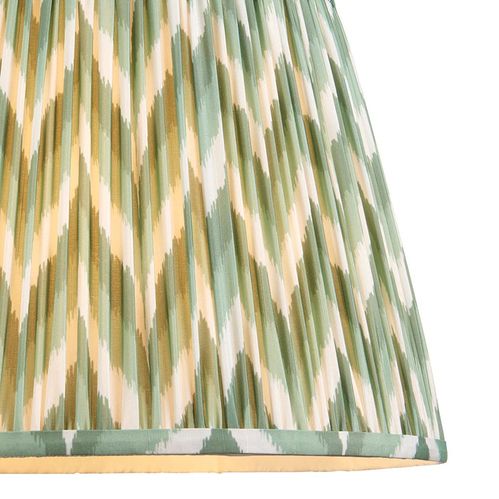 Eltham And Zigzag 40cm Cotswold Green Shade Ceiling Light With Blue Colour Braided Cable