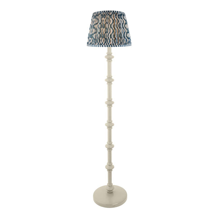 Carnaby And Ripple 35cm Marlin Blue Shade Floor Lamp With Satin Almond White Base