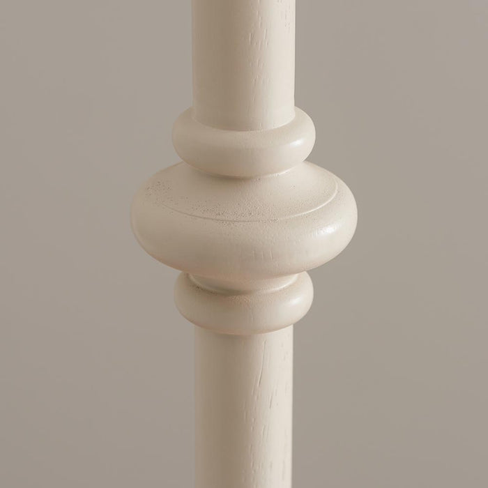 Carnaby And Ikat 35cm Coral Pink Shade Floor Lamp With Satin Almond White Base