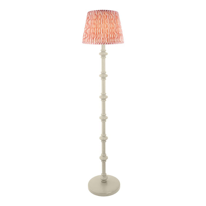 Carnaby And Ripple 35cm Coral Pink Shade Floor Lamp With Satin Almond White Base