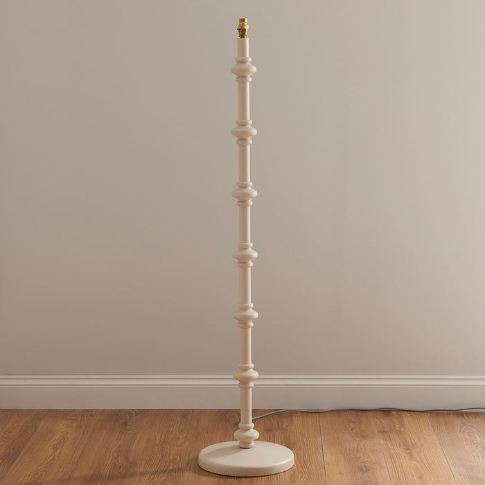 Carnaby And Ikat 35cm Neutral Shade Floor Lamp With Satin Almond White Base