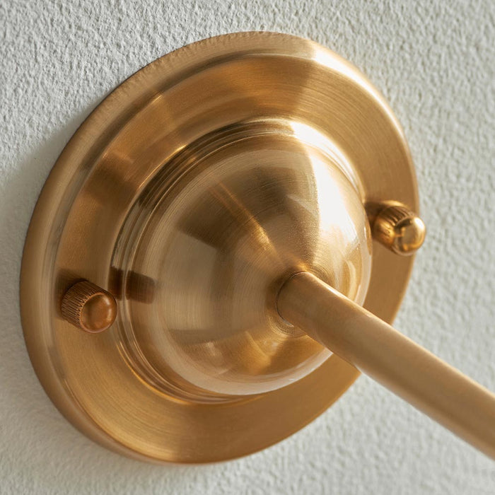 Dome Arc And Ripple 16cm Coral Pink Shade Wall Light In Brushed Aged Brass