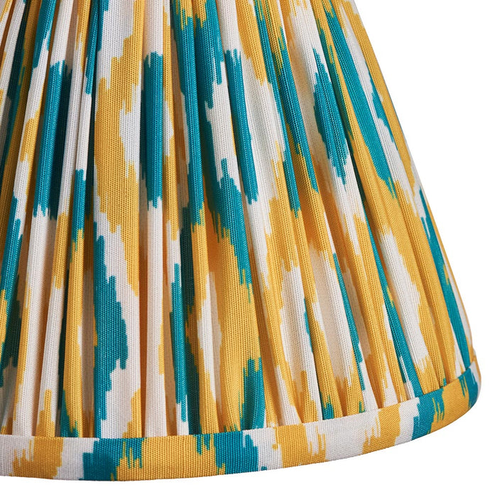 Dome Arc And Ikat 16cm Yellow And Jade Shade Wall Light In Brushed Aged Brass