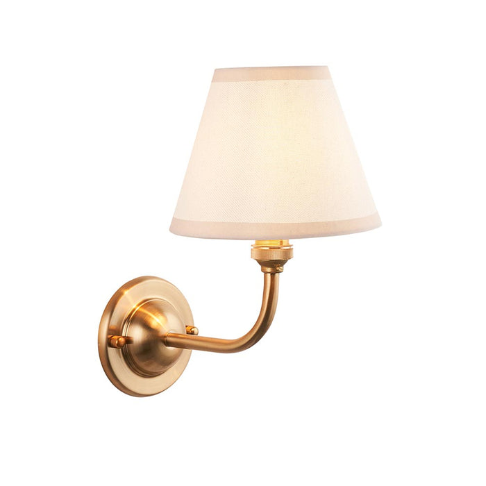 Dome Arc And Ivy 16cm Vintage White Shade Wall Light In Brushed Aged Brass