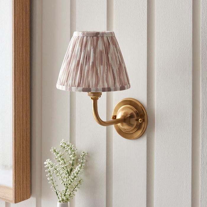Dome Arc And Ikat 16cm Neutral Shade Wall Light In Brushed Aged Brass