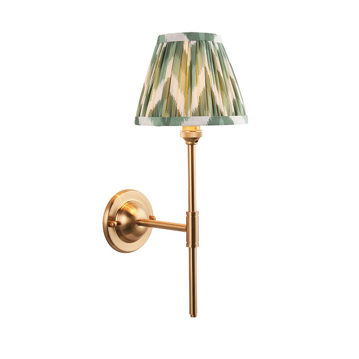 Dome T Bar And Zigzag 16cm Cotswold Green Shade Wall Light In Brushed Aged Brass