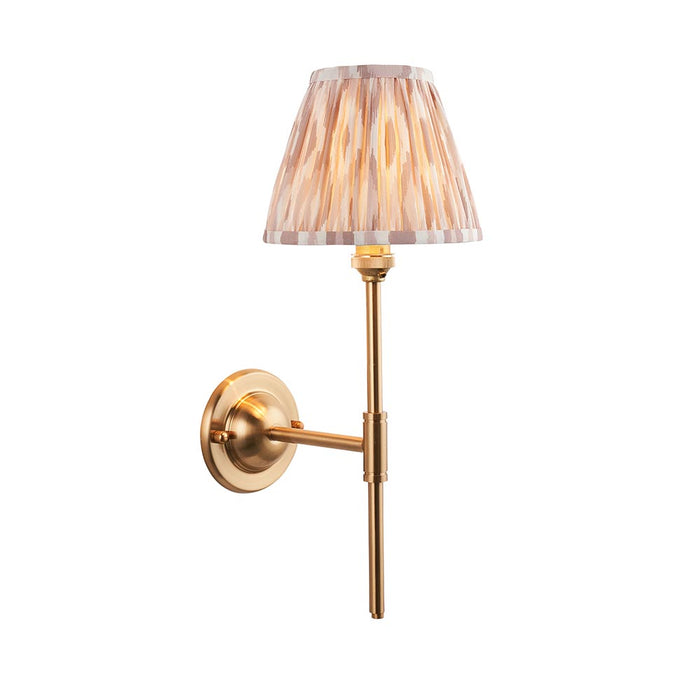Dome T Bar And Ikat 16cm Neutral Shade Wall Light In Brushed Aged Brass