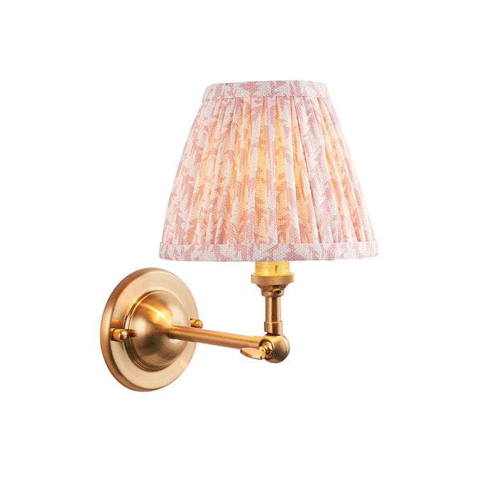 Dome Wing And Leaf 16cm Peachy Keen Shade Wall Light In Brushed Aged Brass