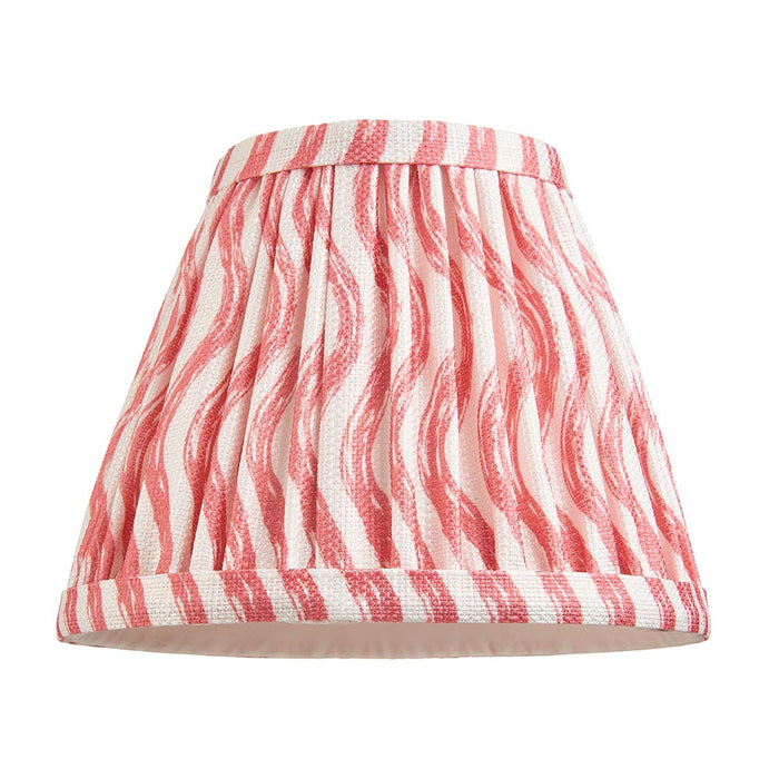 Dome Wing And Ripple 16cm Coral Pink Shade Wall Light In Brushed Aged Brass